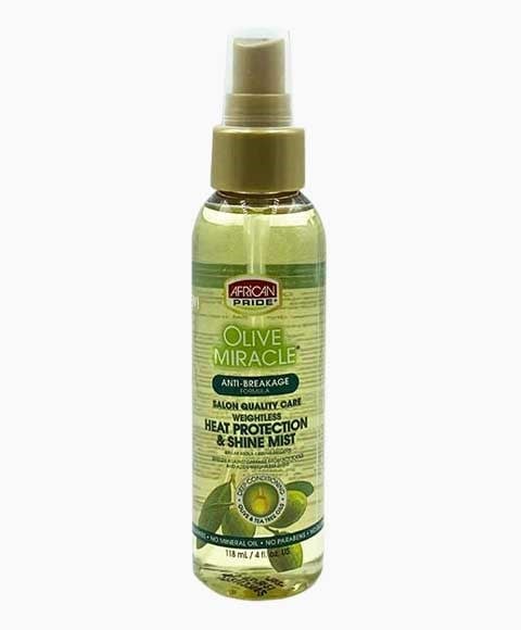 African Pride Olive Miracle Anti Breakage Formula Heat Protection And Shine Mist