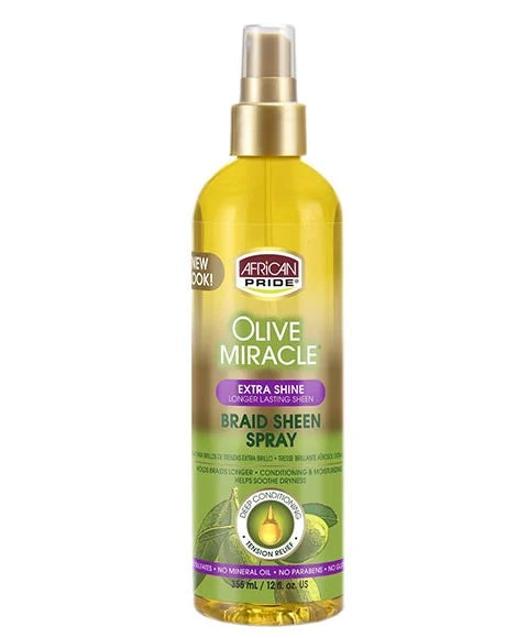 African Pride Olive Miracle Extra Shine Braid Sheen Spray