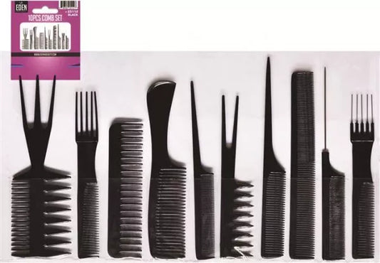 Eden: 10pc Comb Set - Black