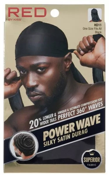 RED By Kiss: Power Wave Silky Durag - Black